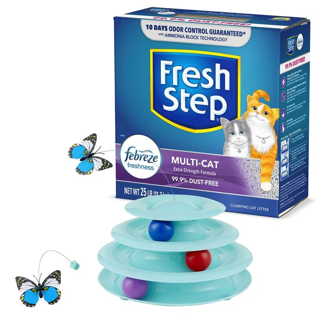 Frisco||Fresh Step Frisco Cat Tracks Butterfly Toy + Fresh Step Multi-Cat Scented Clumping Clay Cat Litter 3 Frisco||Fresh Step Frisco Cat Tracks Butterfly Toy + Fresh Step Multi-Cat Scented Clumping Clay Cat Litter