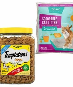 Temptations||Frisco Temptations Tasty Chicken Flavor Treats + Frisco Multi-Cat Unscented Clumping Clay Cat Litter
