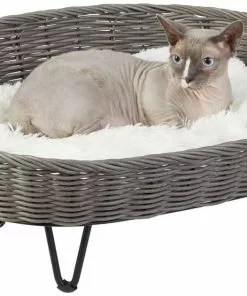 Frisco Elevated Rectangle Wicker Dog & Cat Bed with Eyelash Faux Fur Cushion 9 Frisco Elevated Rectangle Wicker Dog & Cat Bed with Eyelash Faux Fur Cushion -The Frisco Store 296678 PT2. SY630 V1633727736
