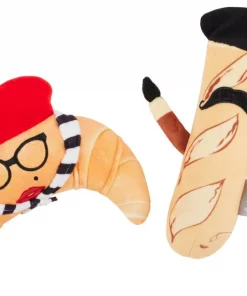 Frisco Brunch French Croissant & Baguette Plush Squeaky Dog Toy, 2 count