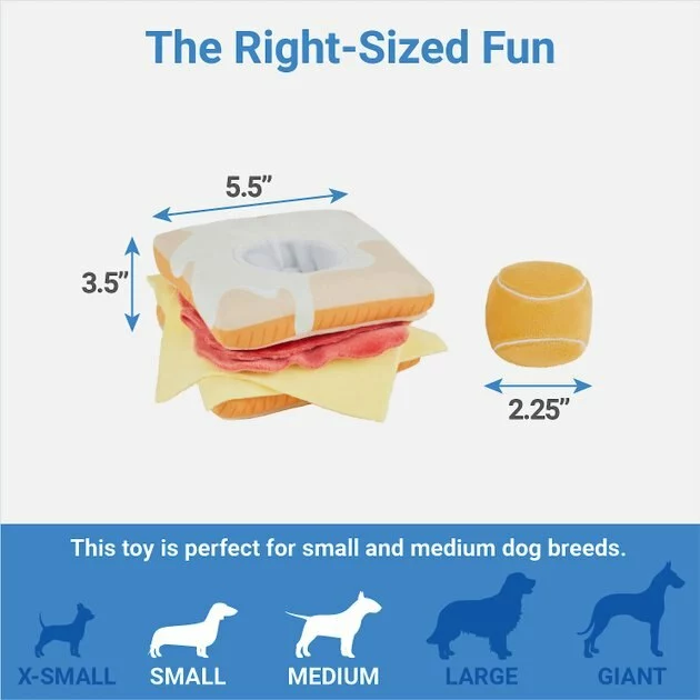 Frisco Brunch Egg in Hole 2-in-1 Plush Squeaky Dog Toy 4 Frisco Brunch Egg in Hole 2-in-1 Plush Squeaky Dog Toy - Image 2