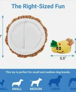 Frisco Brunch Quiche 2-in-1 Plush Squeaky Dog Toy -The Frisco Store 297248 PT1. SY630 V1643916394