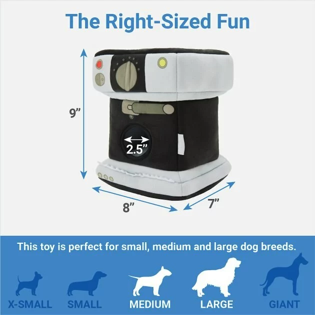 Frisco Brunch Espresso Machine Hide & Seek Puzzle Plush Squeaky Dog Toy 4 Frisco Brunch Espresso Machine Hide & Seek Puzzle Plush Squeaky Dog Toy - Image 2