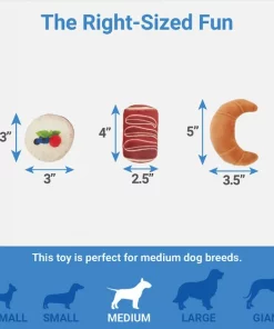 Frisco Brunch Pastry Tray Plush Squeaky Dog Toy, 4 count -The Frisco Store 297262 PT2. SY630 V1643916710