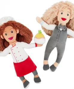 Frisco Brunch Chef & Waitress Plush Squeaky Dog Toy, 2 count