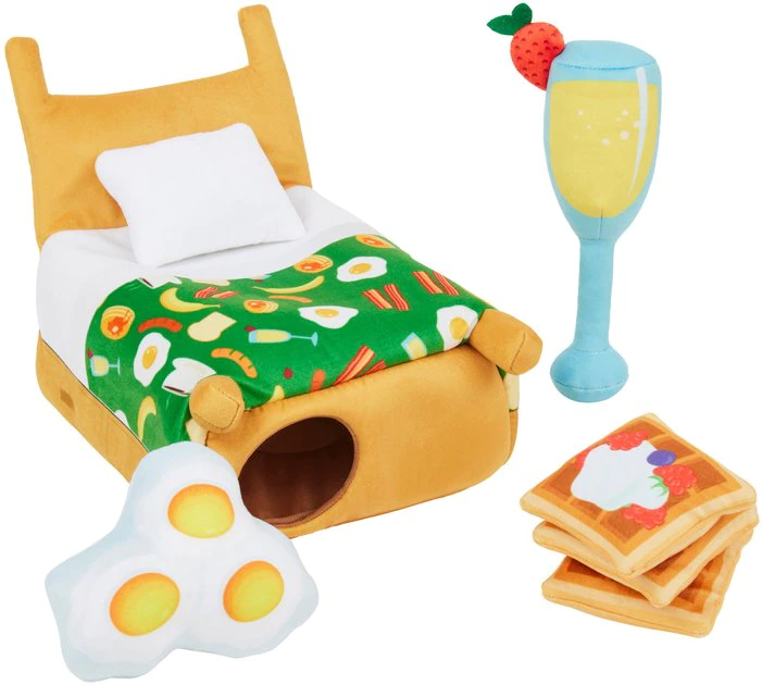 Frisco Brunch Breakfast in Bed Hide & Seek Puzzle Plush Squeaky Dog Toy 3 Frisco Brunch Breakfast in Bed Hide & Seek Puzzle Plush Squeaky Dog Toy