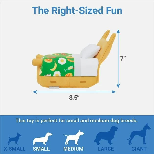 Frisco Brunch Breakfast in Bed Hide & Seek Puzzle Plush Squeaky Dog Toy 4 Frisco Brunch Breakfast in Bed Hide & Seek Puzzle Plush Squeaky Dog Toy - Image 2