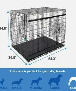 Frisco Heavy Duty Enhanced Lock Sliding Double Door Fold & Carry Wire Dog Crate & Mat Kit, 54 inch -The Frisco Store 297463 PT1. SY630 V1633625192