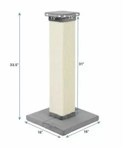 Frisco 33.5-in Sisal Cat Scratching Post, Gray + Frisco Sisal Mat, Medium -The Frisco Store 297950 PT2. SY630 V1622740343