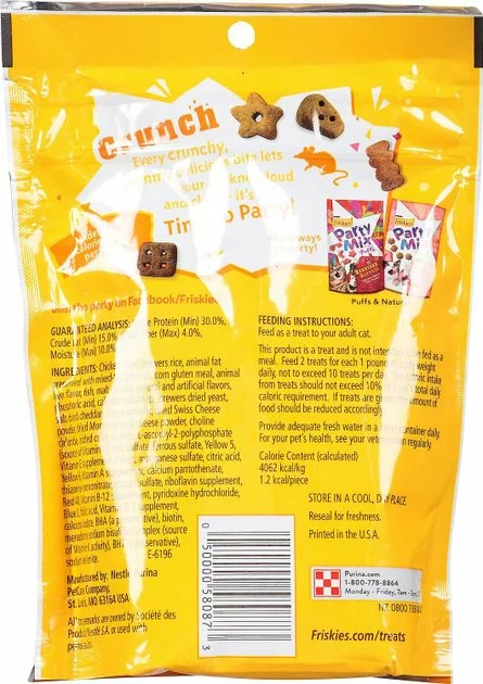 Friskies||Frisco Friskies Party Mix Crunch Cheezy Craze Cat Treats, 6-oz bag + Frisco Melamine Dog & Cat Treat Jar with Bamboo Lid, 8 Cups 5 Friskies||Frisco Friskies Party Mix Crunch Cheezy Craze Cat Treats, 6-oz bag + Frisco Melamine Dog & Cat Treat Jar with Bamboo Lid, 8 Cups - Image 3
