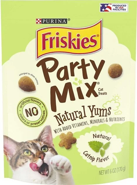 Friskies||Frisco Friskies Party Mix Natural Yums Catnip Flavor Cat Treats, 6-oz bag + Frisco Melamine Dog & Cat Treat Jar with Bamboo Lid, 8 Cups 4 Friskies||Frisco Friskies Party Mix Natural Yums Catnip Flavor Cat Treats, 6-oz bag + Frisco Melamine Dog & Cat Treat Jar with Bamboo Lid, 8 Cups - Image 2