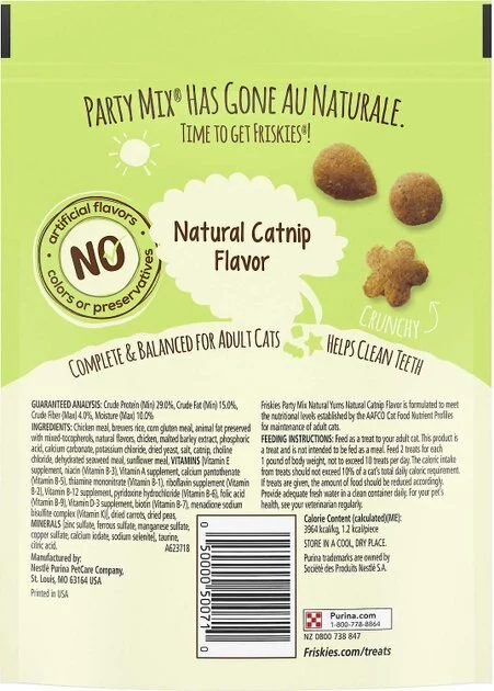 Friskies||Frisco Friskies Party Mix Natural Yums Catnip Flavor Cat Treats, 6-oz bag + Frisco Melamine Dog & Cat Treat Jar with Bamboo Lid, 8 Cups 5 Friskies||Frisco Friskies Party Mix Natural Yums Catnip Flavor Cat Treats, 6-oz bag + Frisco Melamine Dog & Cat Treat Jar with Bamboo Lid, 8 Cups - Image 3