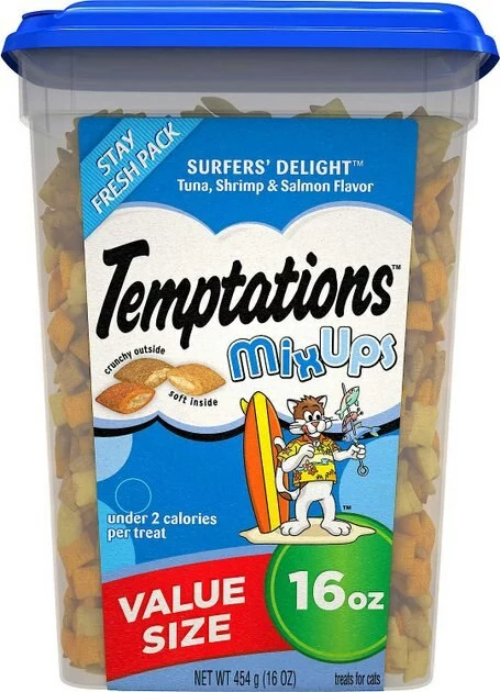 Temptations||Frisco Temptations Mixups Surfers' Delight Cat Treats, 16-oz tub + Frisco Colorful Springs Cat Toy, 10 count 4 Temptations||Frisco Temptations Mixups Surfers' Delight Cat Treats, 16-oz tub + Frisco Colorful Springs Cat Toy, 10 count - Image 2