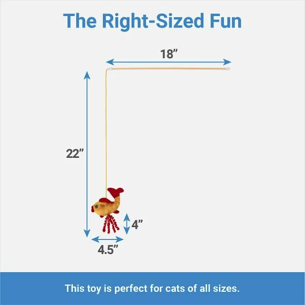 Frisco Flower & Koi Fish Teaser Cat Toy with Catnip 4 Frisco Flower & Koi Fish Teaser Cat Toy with Catnip - Image 2