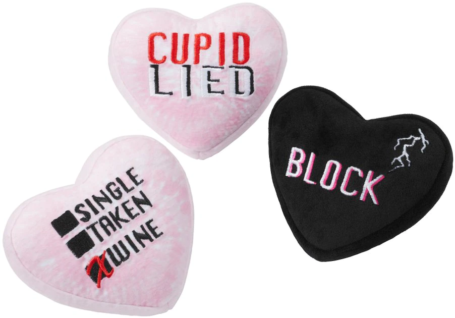 Frisco Anti-Valentine Hearts Plush Squeaky Dog Toy, 3 count 3 Frisco Anti-Valentine Hearts Plush Squeaky Dog Toy, 3 count