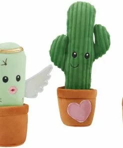 Frisco Cactus Plush Squeaky Dog Toy, 3 count