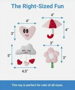 Frisco It's Raining Love Plush Cat Toy with Catnip, 4 count -The Frisco Store 298968 PT1. SY630 V1640284886