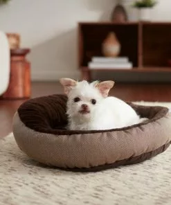 Frisco Herringbone Hi-Low Cuddler Dog & Cat Bed