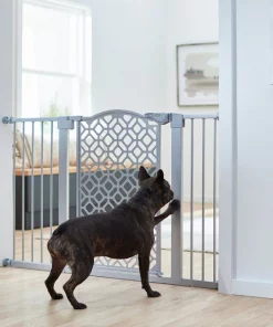 Frisco Metal Geometric Pattern Extra Wide Auto-close Dog Gate