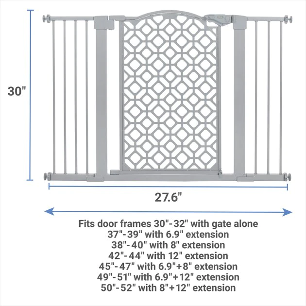 Frisco Metal Geometric Pattern Extra Wide Auto-close Dog Gate 4 Frisco Metal Geometric Pattern Extra Wide Auto-close Dog Gate - Image 2