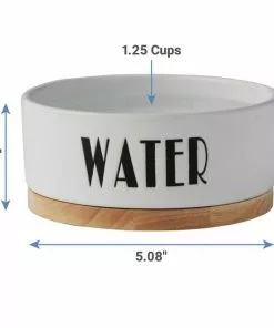 Frisco Ceramic Dog & Cat Water + Food Bowl with Wood Base 12 Frisco Ceramic Dog & Cat Water + Food Bowl with Wood Base -The Frisco Store 302414 PT2. SY630 V1623058055