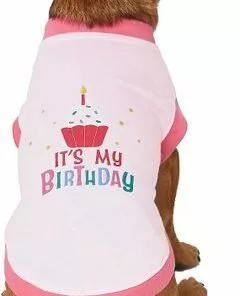 Frisco Confetti Birthday Hat, Medium/Large + Dog & Cat T-Shirt, Pink -The Frisco Store 302434 PT5. SY630 V1623080565