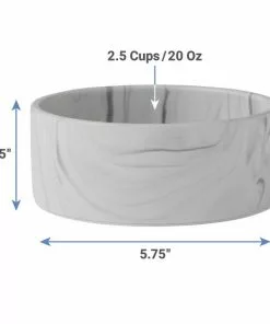 Frisco Marble Design Non-skid Ceramic Dog Bowl + Treat Jar with Wood Lid, 3.75 Cups -The Frisco Store 302482 PT3. SY630 V1623080842