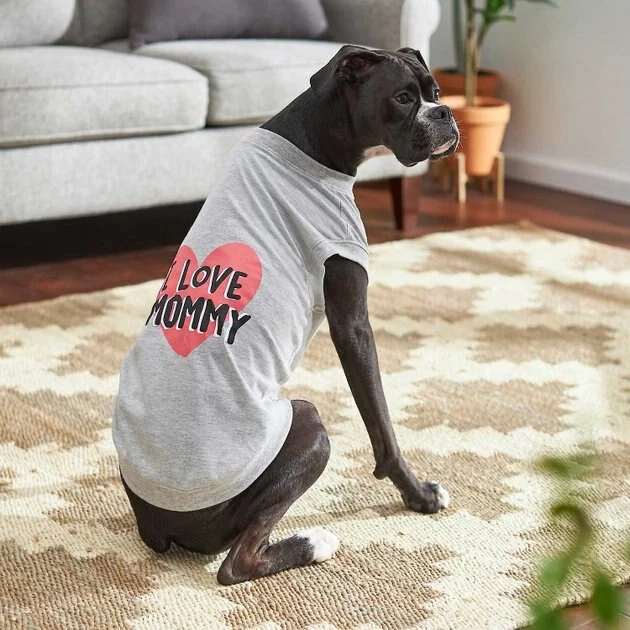 Frisco I Love Daddy + I Love Mommy Dog & Cat T-Shirt, Gray 10 Frisco I Love Daddy + I Love Mommy Dog & Cat T-Shirt, Gray - Image 8