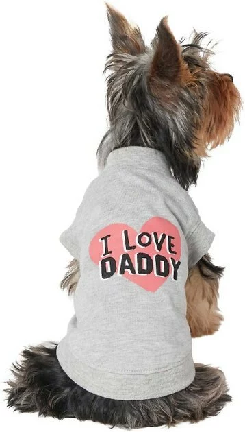 Frisco I Love Daddy + I Love Mommy Dog & Cat T-Shirt, Pink 4 Frisco I Love Daddy + I Love Mommy Dog & Cat T-Shirt, Pink - Image 2