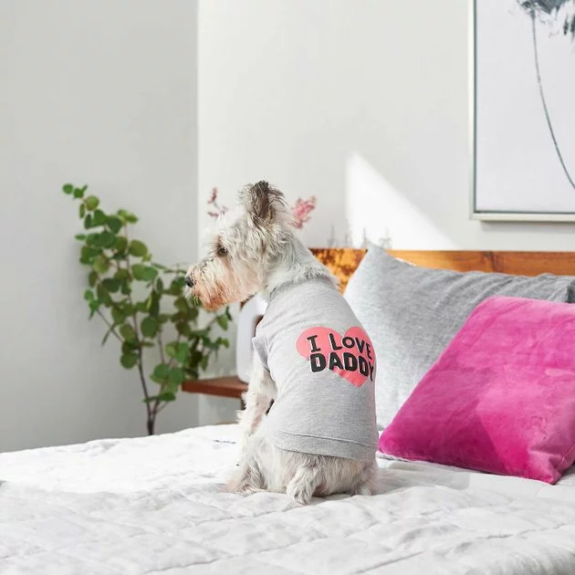 Frisco I Love Daddy + I Love Mommy Dog & Cat T-Shirt, Pink 6 Frisco I Love Daddy + I Love Mommy Dog & Cat T-Shirt, Pink - Image 4