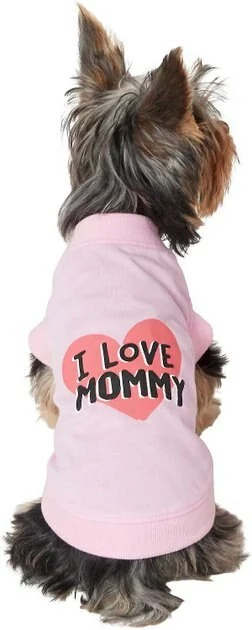 Frisco I Love Daddy + I Love Mommy Dog & Cat T-Shirt, Pink 7 Frisco I Love Daddy + I Love Mommy Dog & Cat T-Shirt, Pink - Image 5