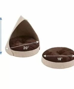 Frisco 21-in Sisal Scratching Post with Toy, Cream + Felt Removable Hood Cave Cat & Dog Covered Bed, Brown -The Frisco Store 303320 PT5. SY630 V1623041243