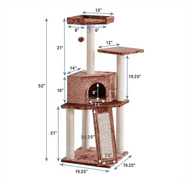 Frisco 52-in + 72-in Faux Fur Tree & Condo 9 Frisco 52-in + 72-in Faux Fur Tree & Condo - Image 7
