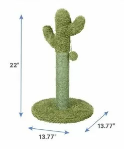 Frisco Cactus Cat Scratching Post, 22-in + Plush Squeaking Burrito Dog Toy -The Frisco Store 303376 PT2. SY630 V1623071554