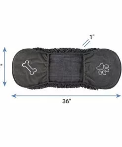 Frisco Microfiber Chenille Shammy Towel + Paw Print Mat, Gray, Large -The Frisco Store 303468 PT2. SY630 V1623059252