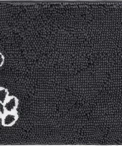 Frisco Microfiber Chenille Shammy Towel + Paw Print Mat, Gray, Large -The Frisco Store 303468 PT5. SY630 V1623034648