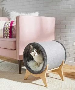 Frisco Modern Round + Tunnel Elevated Cat Bed -The Frisco Store 303470 PT7. SY630 V1623061662