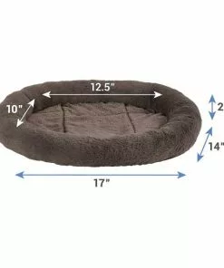 Frisco Self Warming Bolster Round Bed, Gray + 33-in Faux Fur Cat Tree & Condo, Gray -The Frisco Store 303574 PT2. SY630 V1623072142