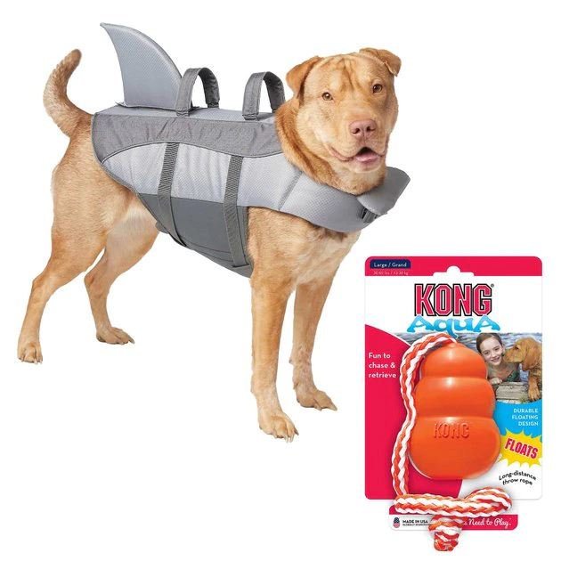 Frisco||KONG Frisco Shark Life Jacket + KONG Aqua Dog Toy, Large 3 Frisco||KONG Frisco Shark Life Jacket + KONG Aqua Dog Toy, Large
