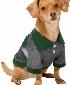 Frisco Green Striped Polo Dog & Cat Shirt