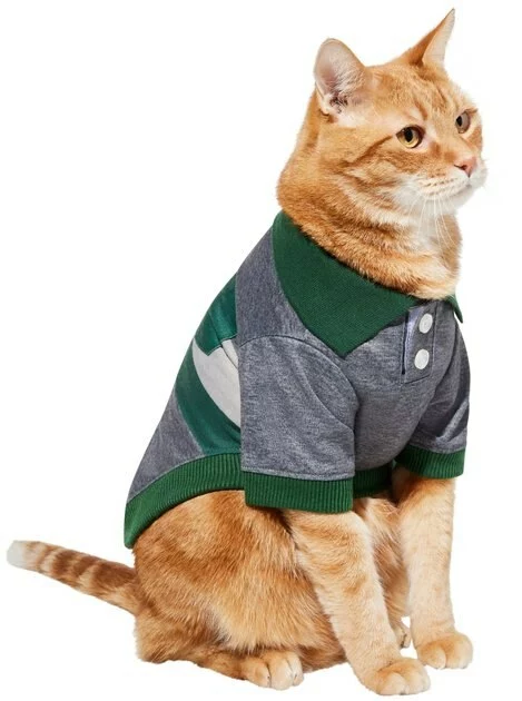Frisco Green Striped Polo Dog & Cat Shirt 5 Frisco Green Striped Polo Dog & Cat Shirt - Image 3