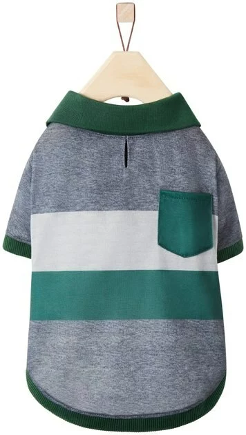 Frisco Green Striped Polo Dog & Cat Shirt 7 Frisco Green Striped Polo Dog & Cat Shirt - Image 5