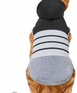 Frisco Gray Striped Dog & Cat Hoodie -The Frisco Store 317304 PT2. SY630 V1646435208