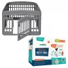 Frisco 4-Panel Plastic Exercise Playpen, Gray + Dog Training & Potty Pads, 22 x 23-in, 150 count, Unscented -The Frisco Store 318958 MAIN. SY630 V1630362096