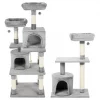 Frisco 61-in Faux Fur Tree & Condo, Gray + 38-in Cat Tree & Condo, Top Perch & Toy, Gray -The Frisco Store 318964 MAIN. SY630 V1630360923