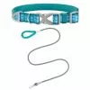 Frisco Outdoor Comfort Print Nylon Padded Collar, Large, Neck: 18 -26-in, Width: 1-in + Outdoor Ultra Reflective Rope Leash With Padded Handle, Bayou Teal, 6 - ft -The Frisco Store 319068 MAIN. SY630 V1631140607