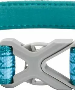 Frisco Outdoor Comfort Print Nylon Padded Collar, Large, Neck: 18 -26-in, Width: 1-in + Outdoor Ultra Reflective Rope Leash With Padded Handle, Bayou Teal, 6 - ft -The Frisco Store 319068 PT1. SY630 V1631145398