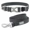 Frisco Outdoor Heathered Nylon Collar, Midnight Black, MD - Neck: 14-20-in, Width: 3/4-in + Dog Leash, Midnight Black, MD - Length: 6-ft, Width: 3/4-in