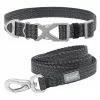 Frisco Outdoor Heathered Nylon Collar, Midnight Black, SM - Neck: 10-14-in, Width: 5/8-in + Dog Leash, Midnight Black, SM - Length: 6-ft, Width: 5/8-in