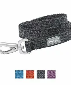 Frisco Outdoor Heathered Nylon Collar, Midnight Black, XS, Neck: 8-12-in, Width: 5/8th -in + Dog Leash, Midnight Black, SM - Length: 6-ft, Width: 5/8-in -The Frisco Store 319130 PT5. SY630 V1631140897
